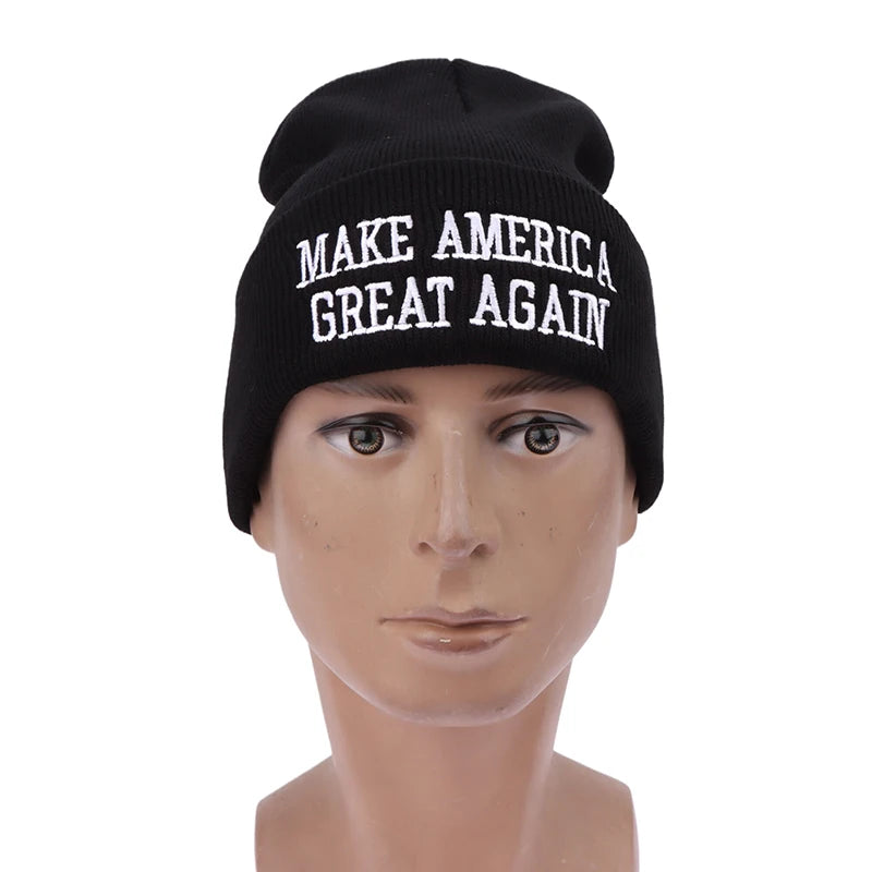 Donald Trump 2024 Campaign American Flag Knitted Hat Women's Men's Skullies Beanies Winter Hat Warm Melon Cap