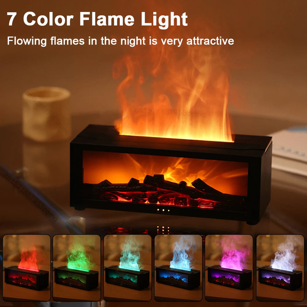 Air Humidifier Essential Oil Diffuser Aroma Humidifier Flame Fragrance Diffuser with Night Light Aromatherapy Diffuser for Home