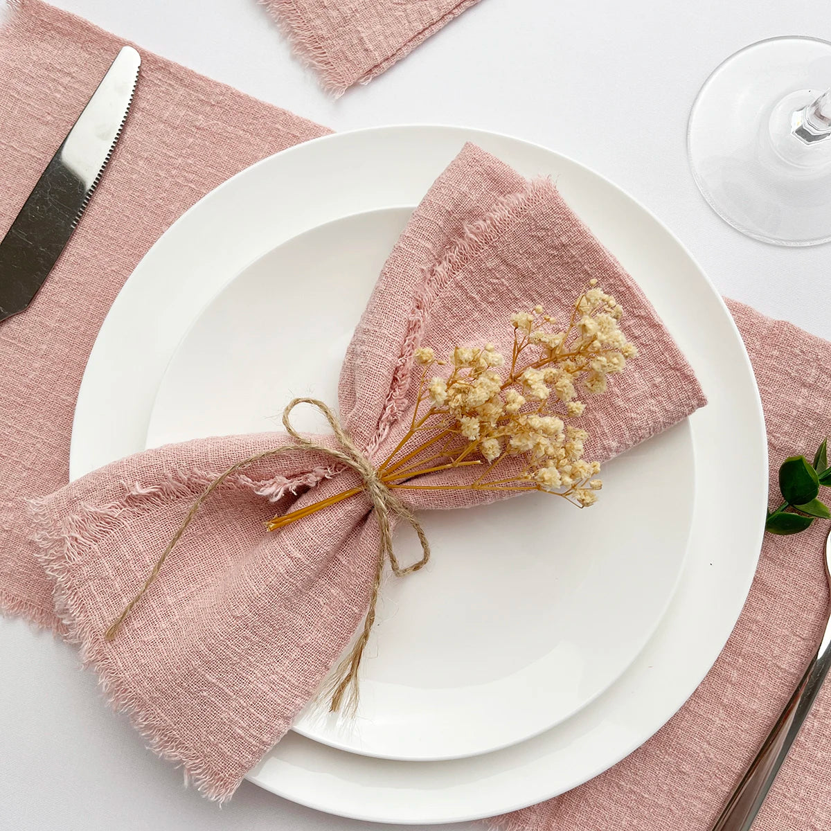 10pcs 32x32cm Wholesale terracotta Gauze Cotton Napkin Reusable Tea Towel Wedding Party Christmas Table Decor Retro Burrs napkin