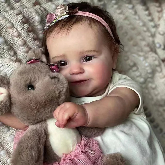 50 cm Silicone Reborn Baby Girl Doll bebe reborn Soft/Blue Eyes/Newborn Baby for/dolls real hair/Christmas Gifts for Girls