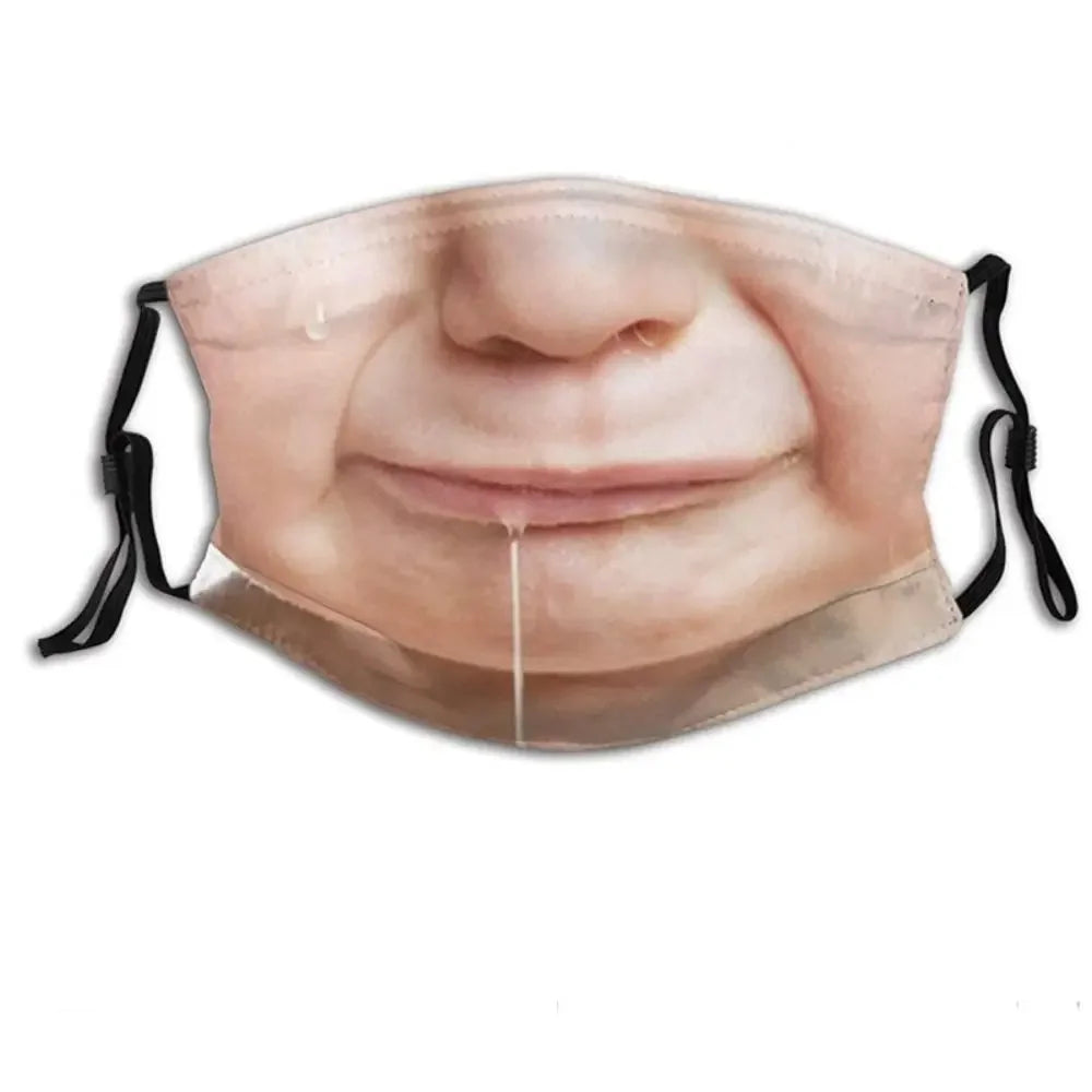 Facial Expression 3D Three-dimensional Mask Personality Printed Funny Printed Mask Cotton Imitation Party Cosplay Mask Gifts