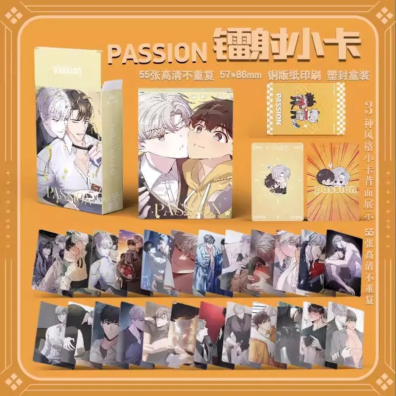 Korean Manga Passion Laser Lomo Card Ilay Riegrow And Jeong Taeui Figure Photocard Fans Collection Gift 55 Pcs/set