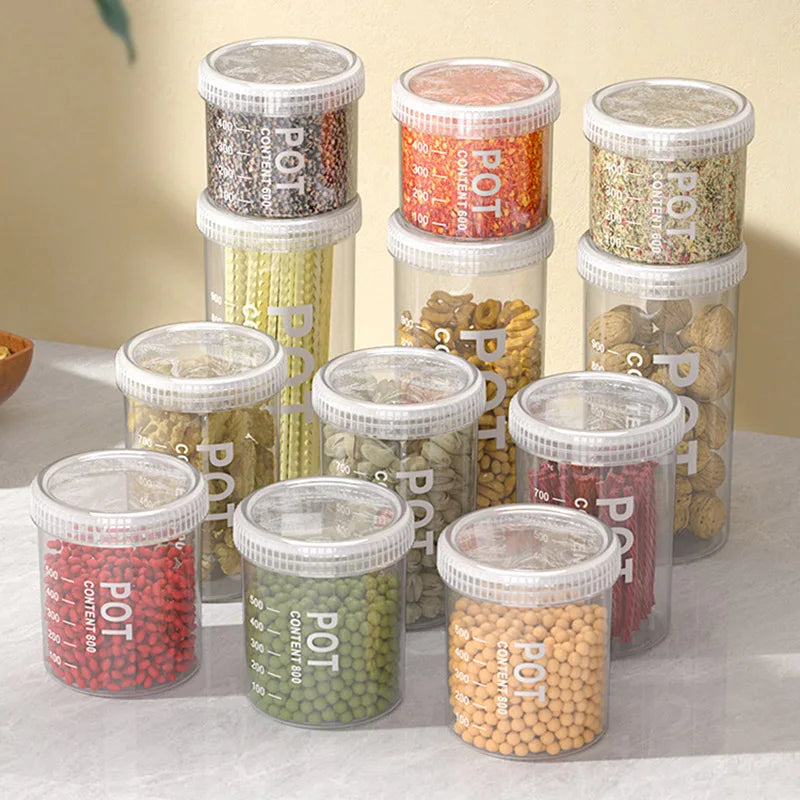 Grain Storage Box Coffee Beans Pasta Storage Tank Moisture-Proof Cereal Dispenser Transparent Snacks Jar Kitchen Food Seal Box