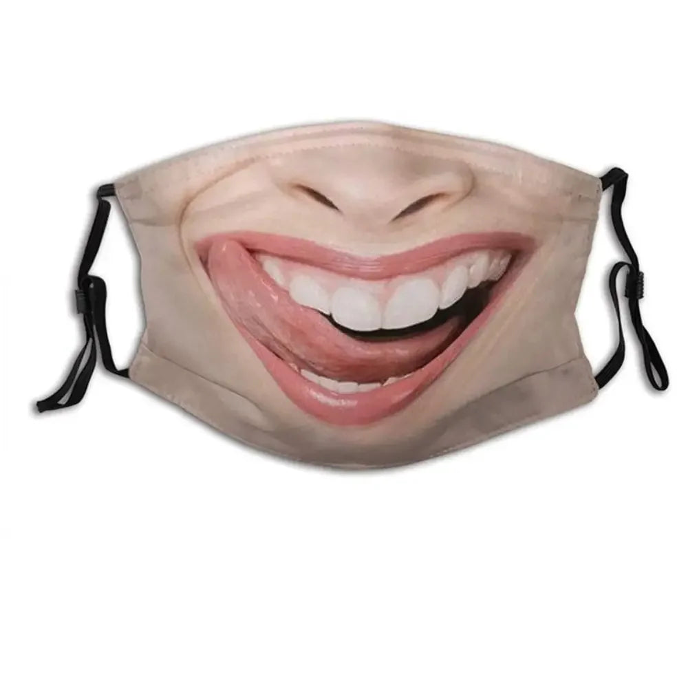 Facial Expression 3D Three-dimensional Mask Personality Printed Funny Printed Mask Cotton Imitation Party Cosplay Mask Gifts