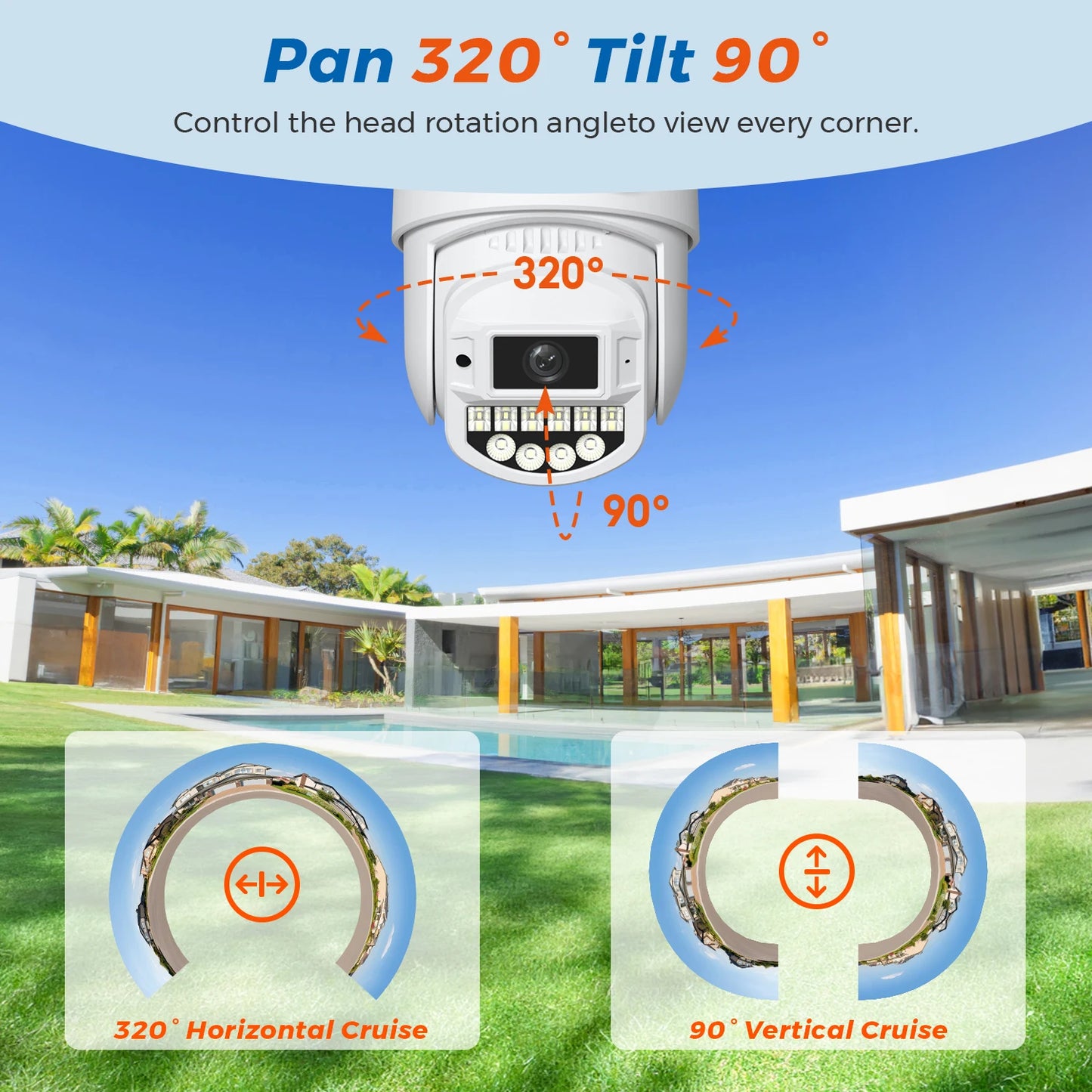 5GHZ/2.4GHZ Wifi Camera 10MP 5K UHD Outdoor Surveillance Camera Dual Lens 5X Digital Zoom 8MP 4K Night Vision CCTV Security CAM