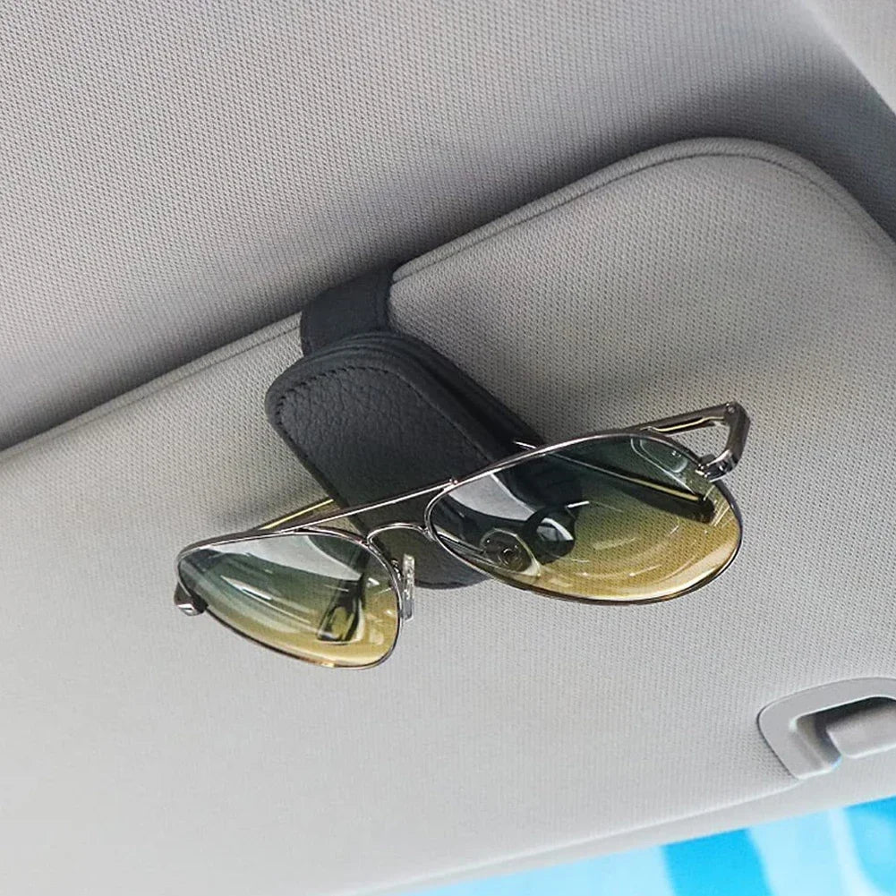 Magnetic Leather Eyeglass Hanger Clip Universal Car Sunglasses Holder Magnetic Eyeglass Hanger Clip For Cars Ticket Card Clip