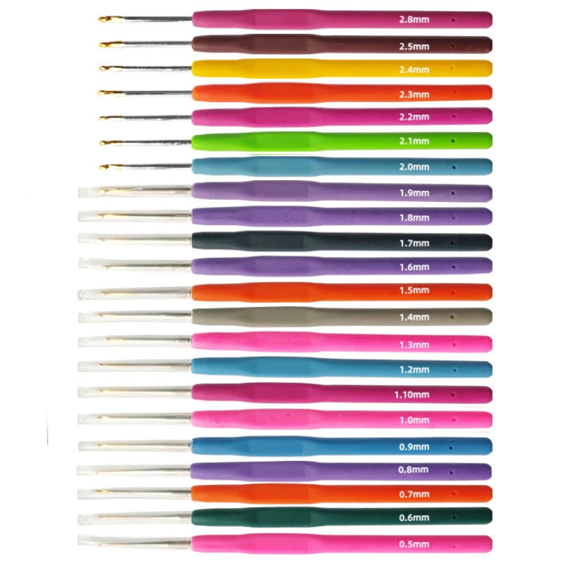 11/22Pcs Lace Crochet Needle Knitting Needles Soft Handle Crochet Hooks Fine Crochet Yarn Sweater Weave Sewing DIY Craft Tools