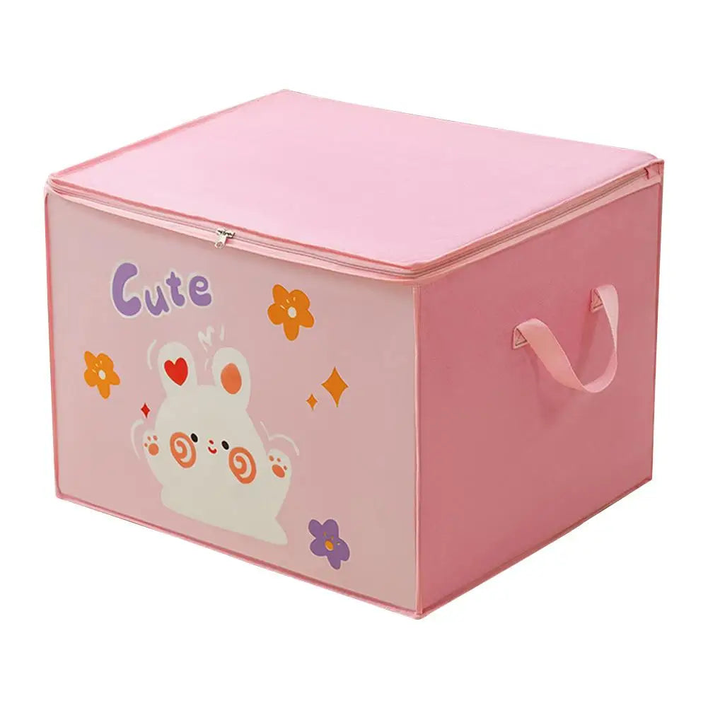 Large Capacity Clothes Quilt Storage Bag Cute Printed Dust-proof Storage Foldable Wardrobe Box Organizer Clothes Pattern C0o9