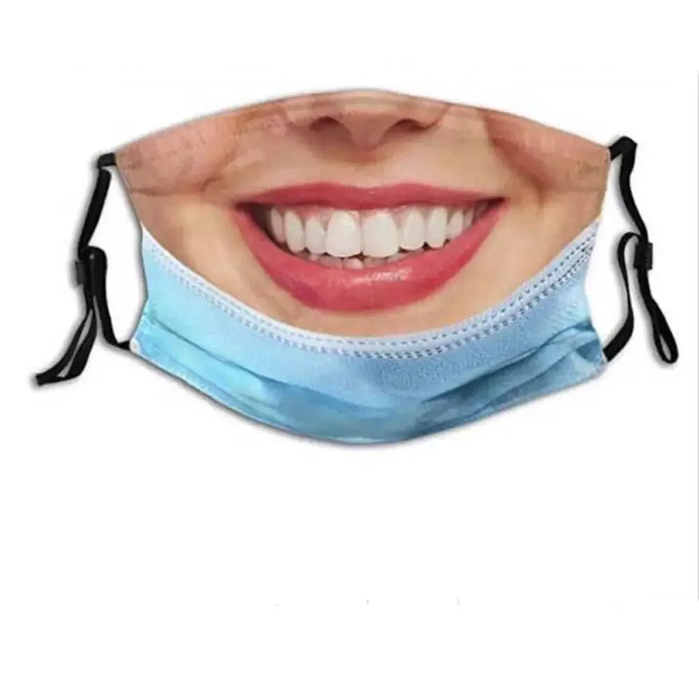 Facial Expression 3D Three-dimensional Mask Personality Printed Funny Printed Mask Cotton Imitation Party Cosplay Mask Gifts