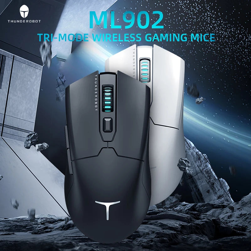 Thunderobot ML602 Three-mode Mouse Gaming Esports Wireless Bluetooth 2.4G Wired PAW3395 Esports Sensor for Laptop PC Gaming