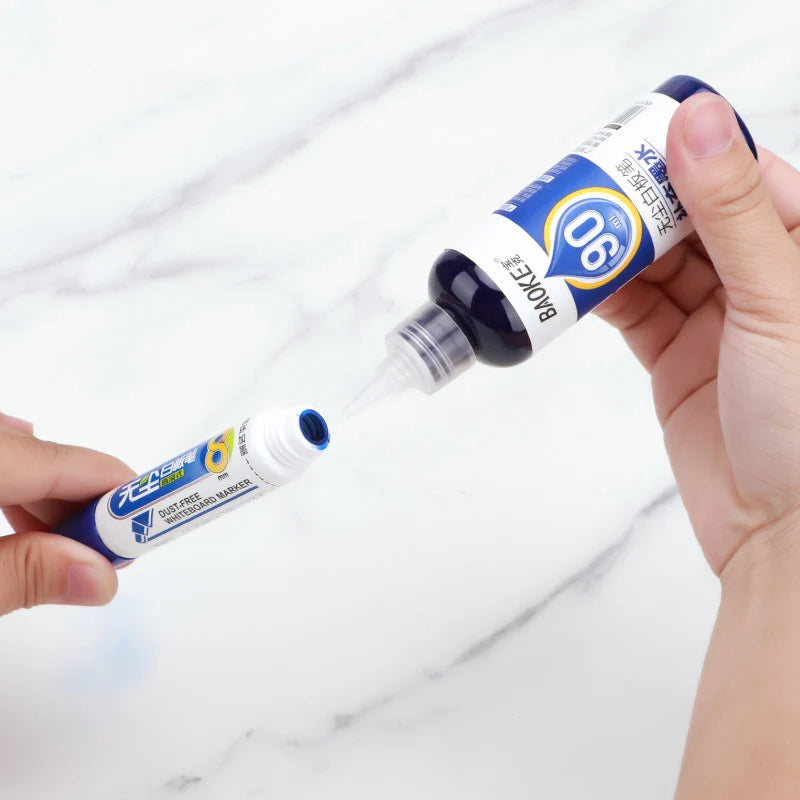 1 Box 90ml Whiteboard Marker Ink Refill Fluids Red Blue Black Colors Compatible with All Erasable Whiteboard Markers