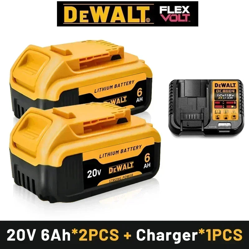 Original DEWALT 20V battery, 6AH, rechargeable lithium-ion battery, DEWALT charger, DCB115, DCB118, DEWALT20V-60V tool battery