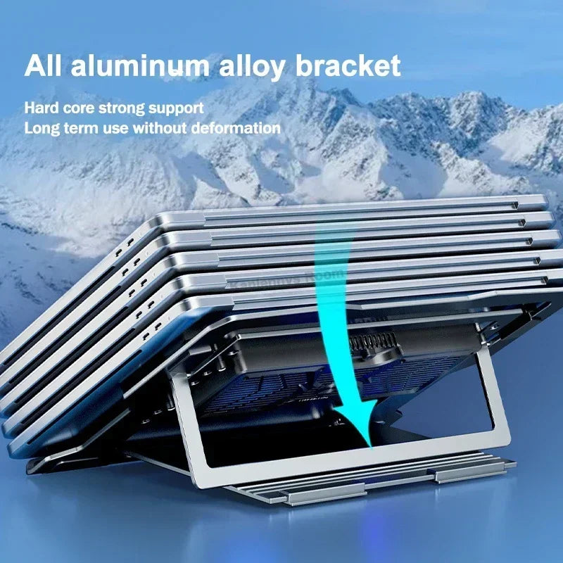LZ-D20 Notebook Cooling Pad Aluminum Alloy Bracket Semiconductor Refrigeration Mutil Angle Adjustable Laptop/Tablet Cooler Stand
