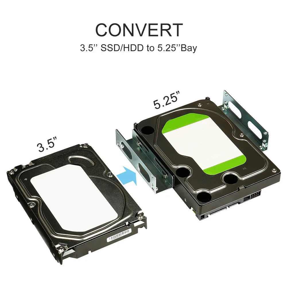 2PCS Desktop Hard Drive Bracket 3.5 To 5.25 Optical Drive Expansion Holder Hard Drive Rack Bracket Caddy Bay for SSD M.2 HDD