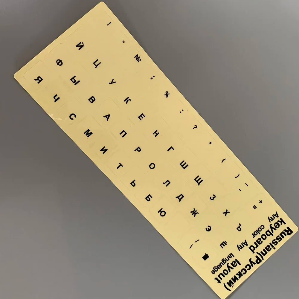 Russian Keyboard Stickers Transparent Paster Tags Strong Viscosity Keyboard Cover Alphabet Layout With Button Letters Waterproof