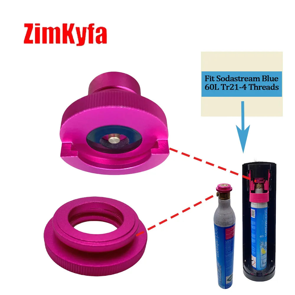 CO2 Adapter Convertor for Sodastream Blue 60L Tr21-4 Cylinder to Quick Connect Soda Machine DUO/Art/Terra/Crystal 3.0/Gaia