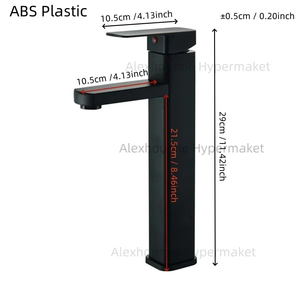 Bathroom Water Hot and Cold Faucet Single Handel Single Hole Deck Mounted Plastic Washbasin Bathtub Faucet G1/2