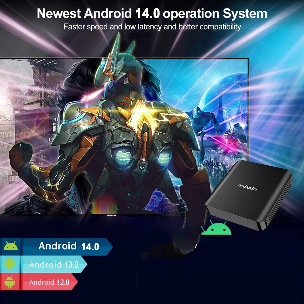TV Box Android 14 8K TV98 ATV Plus Allwinner H313 Quad Core 5G Dual Wifi BT5.0 Support Smart Voice control Player 4K Set Top Box