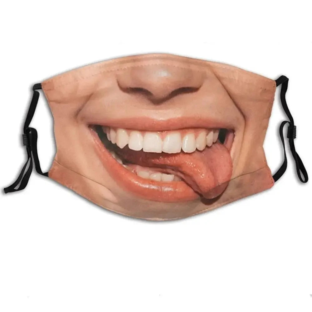 Facial Expression 3D Three-dimensional Mask Personality Printed Funny Printed Mask Cotton Imitation Party Cosplay Mask Gifts