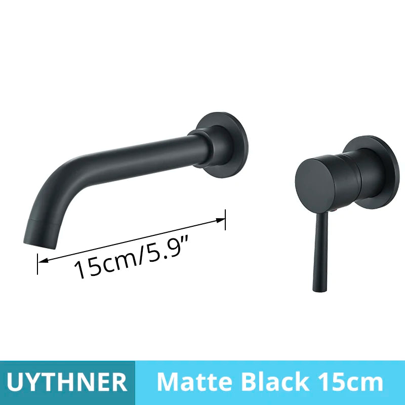 Brushed Gold/Black Basin Faucet Concealed Wall Mounted For Bathroom Faucets Bath Basin Sink Tap Bathtub Hot And Cold Water Mixer