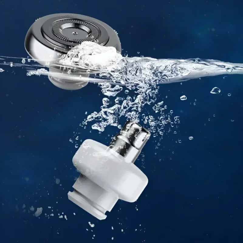 Mini Washable Electric Razor Travel Razor Type-c Charging Capsule Shaver Nose Hair Trimming Double Ring Knife Net