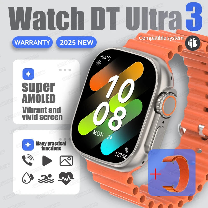 Fashion NEW DT Ultra 3 32GB Smart Watch Google Map Music Video Player HD Bluetooth Call APP Store NFC Smart AI Voice Sport Watch
