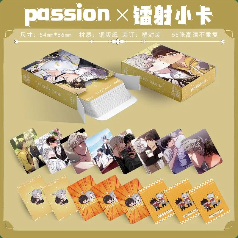 Korean Manga Passion Laser Lomo Card Ilay Riegrow And Jeong Taeui Figure Photocard Fans Collection Gift 55 Pcs/set