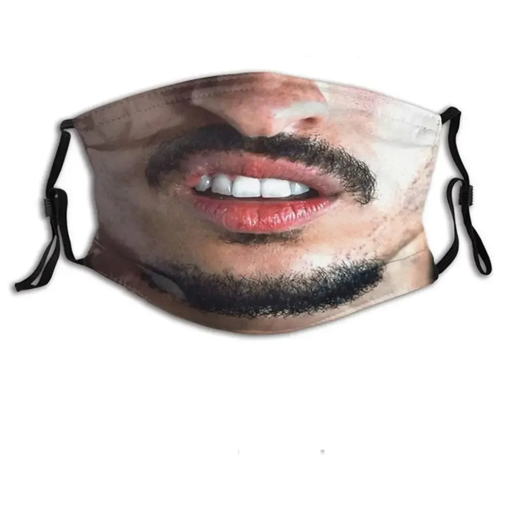 Facial Expression 3D Three-dimensional Mask Personality Printed Funny Printed Mask Cotton Imitation Party Cosplay Mask Gifts