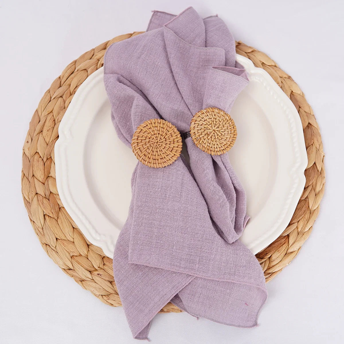 Set of6 Cotton Cloth Napkins Gauze 30x30cm Fabric for Wedding Decor Everyday Use Dinner Tea Towel Table Village Christmas Napkin