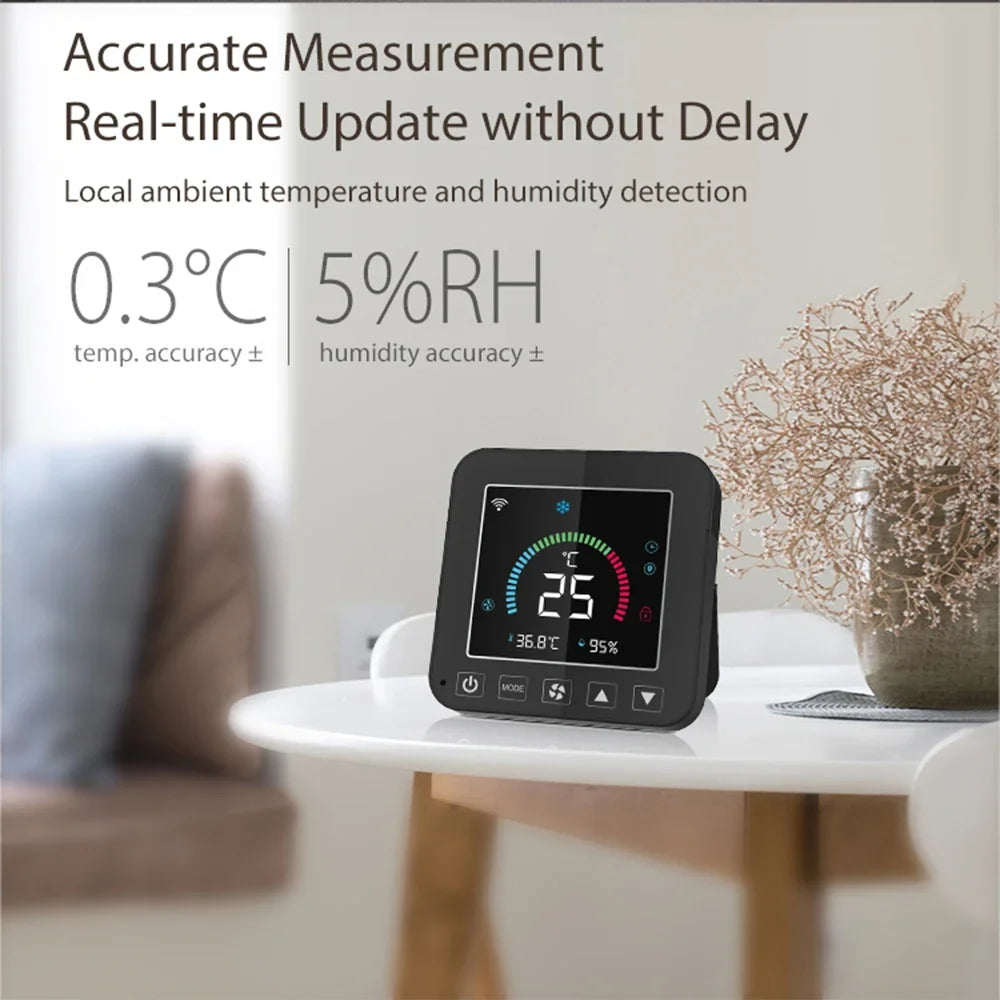 Tuya Smart Thermostat Universal AC Remote Control For Air Conditioner With LCD Color Backlight Sceen And Temperature Humidity