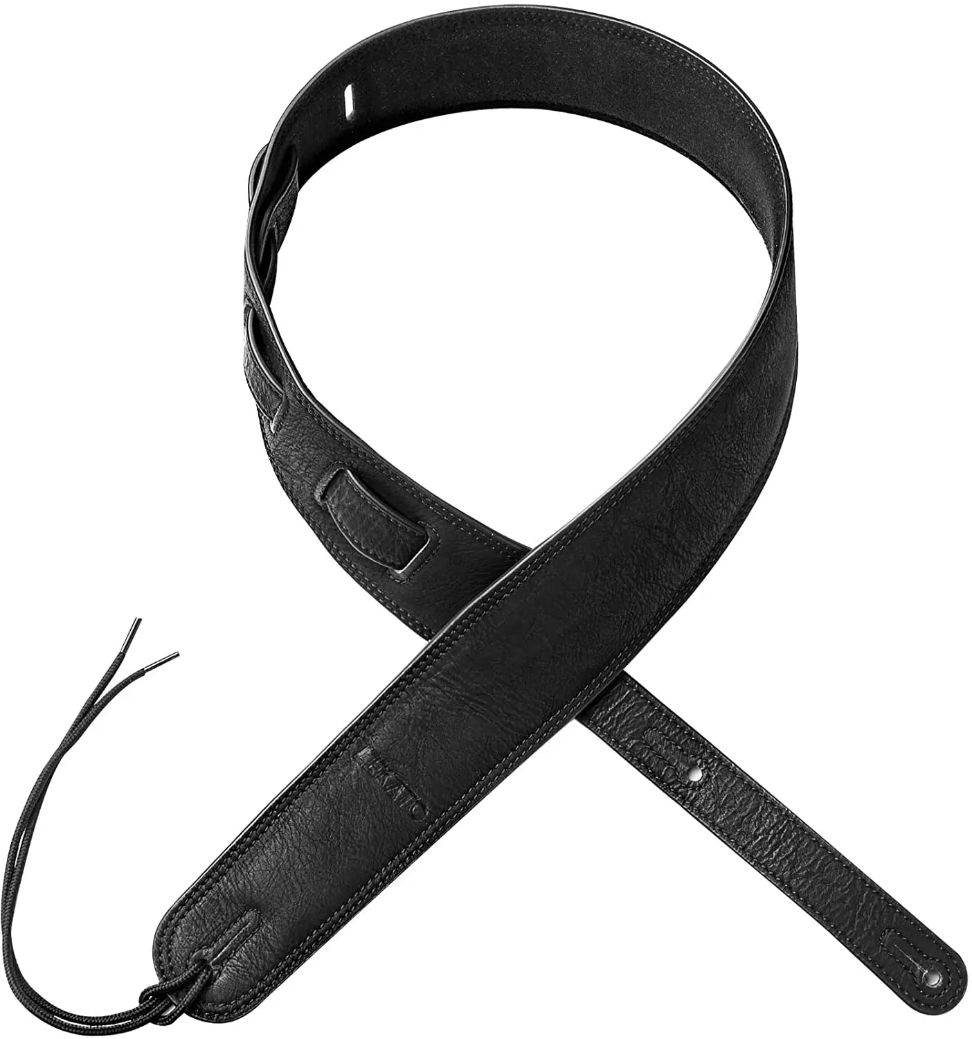 Lekato 2.5 Inch Wide Guitar Strap Leather with Thicken Foam Padded for Bass Electric Guitar Adjustable 41 To 51 Leather Strap