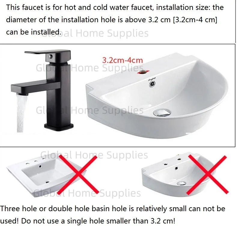 Bathroom Water Hot and Cold Faucet Single Handel Single Hole Deck Mounted Plastic Washbasin Bathtub Faucet G1/2