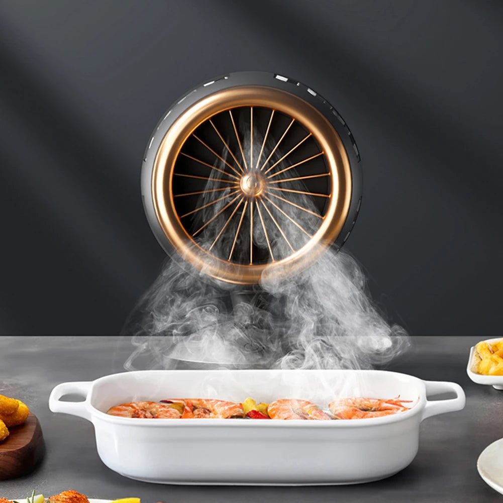 Desktop Range Hood Low Noise Kitchen Exhaust Fan Height Angle Adjustment Extractor Hood for Indoor BBQ Hot Pot