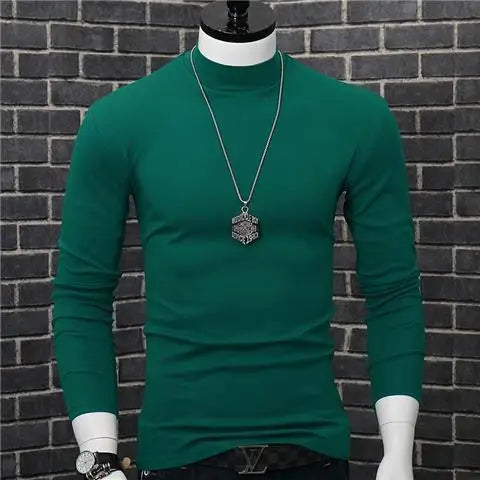 Harajuku Oversized Casual Men's Turtleneck T-Shirt with Long Sleeves Autumn and Winter Slim Fit Underwshirt Couples T-shirt Tops