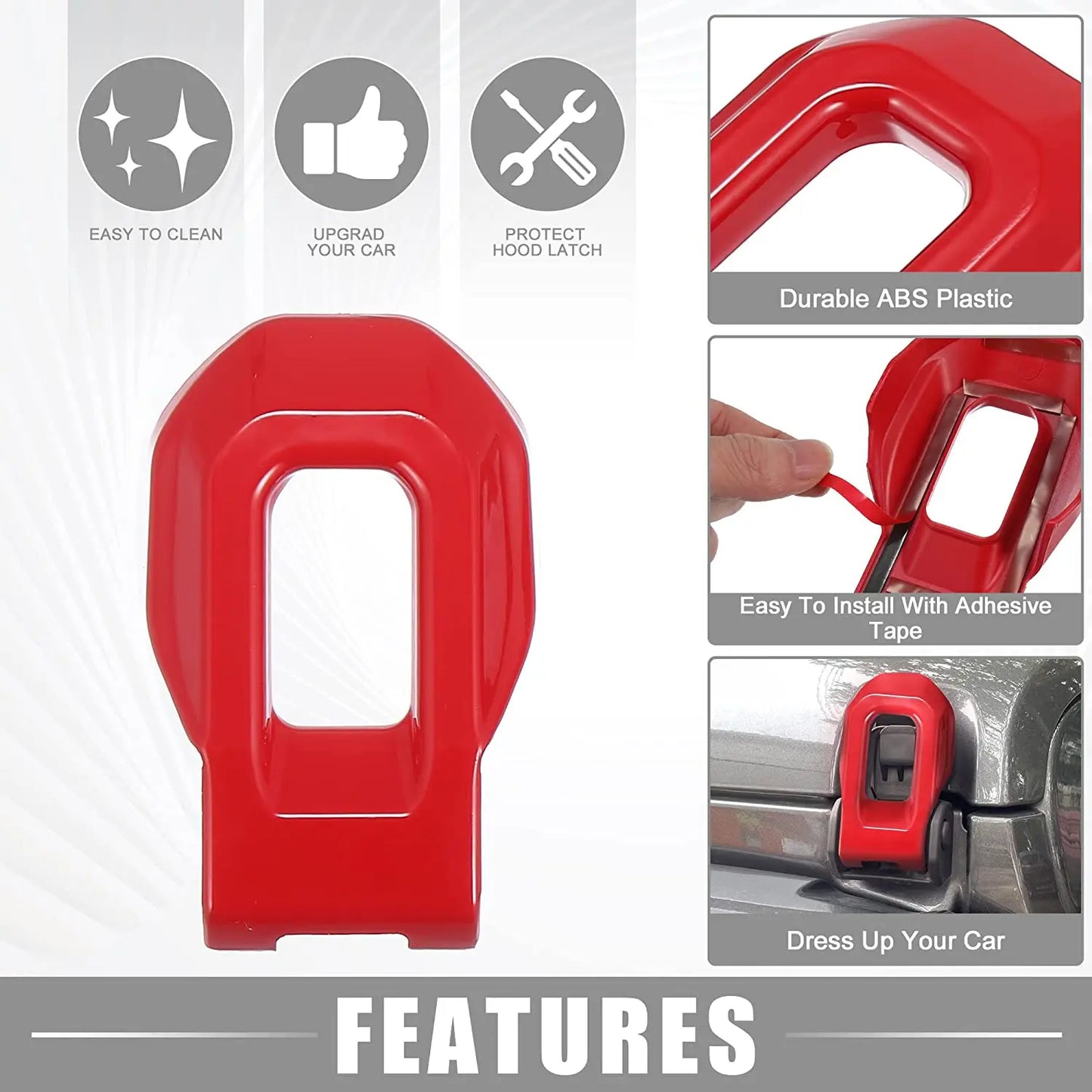 Hood Lock Catch Latches Decoration Cover Trim for Jeep Wrangler JL Gladiator JT 2018-2023