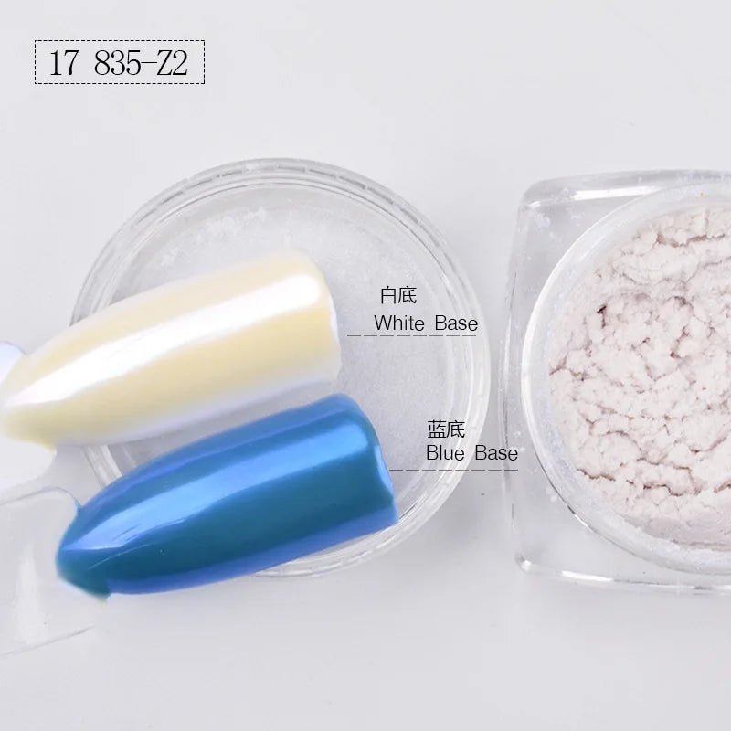 1 Box Magic Mirror White Shell Pearl Pigment Nail Art Glitter Chrome Powder Dust Polishing For Nails DIY Design