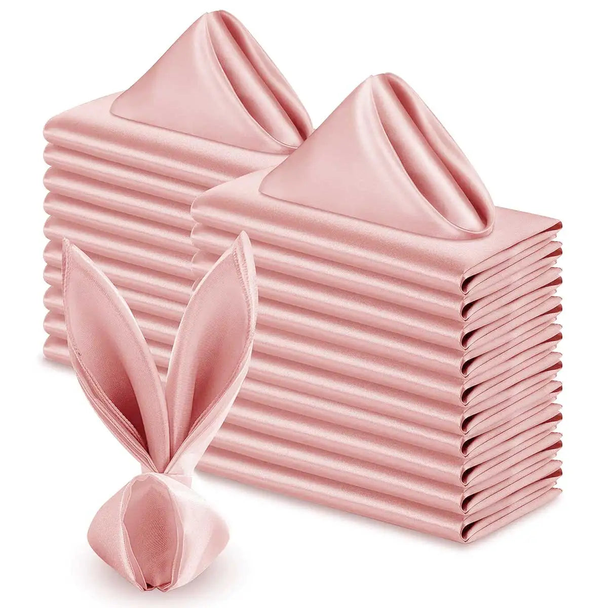 10Pcs Champagne Satin Table Napkin 30X30cm Soft Handkerchief White Wedding Banquet Square Table Napkins Dinner Party Decoration
