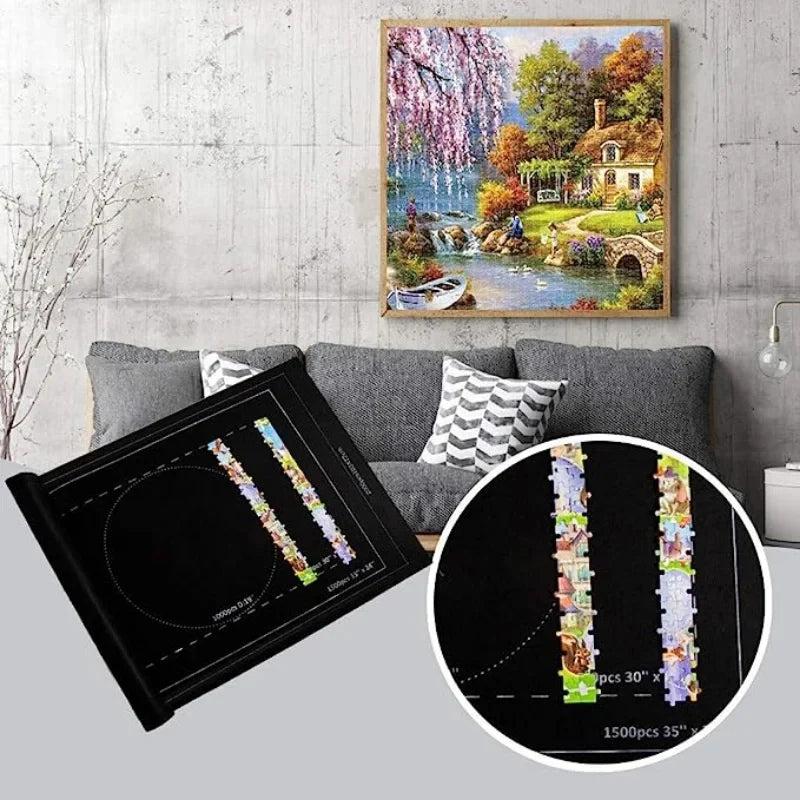 Puzzles Pad Jigsaw Roll Felt Mat Playmat Puzzles Blanket For Up To 1500 Pcs Puzzle Accessories New Portable Travel Storage Bag