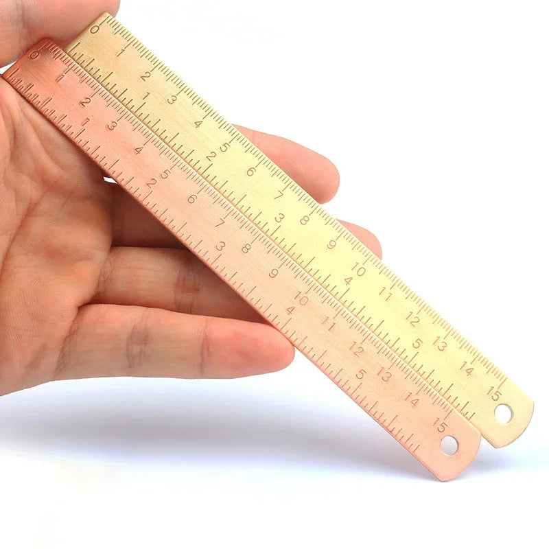 Gold Rose Gold Straight Ruler 15cm Metal Brass Scale Measuring Tools DIY Painting Drawing Kit Notebook Bookmark Copper Ruler