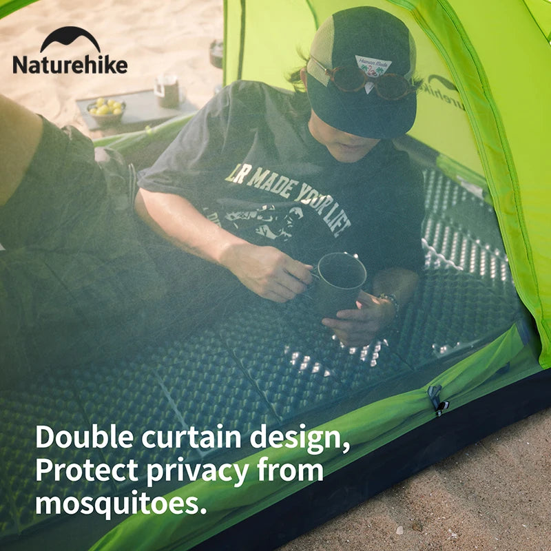 Naturehike 2024 New Camping Tent Large Space Mosquito-repellent Beach Tents Ultralight Quick Set 2 Person Outdoor Hiking Tent