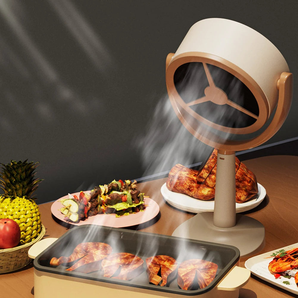 Desktop Range Hood Extractor Exhaust Adjustable Angle USB Charging Small Cooker Hood for Indoor BBQ Hot Pot