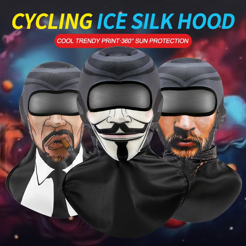 KUPOSS Funny Balacalava Summer Sun Protection Motorcycle Full Face Mask High Elasticity Breathable Quick Drying Headgear