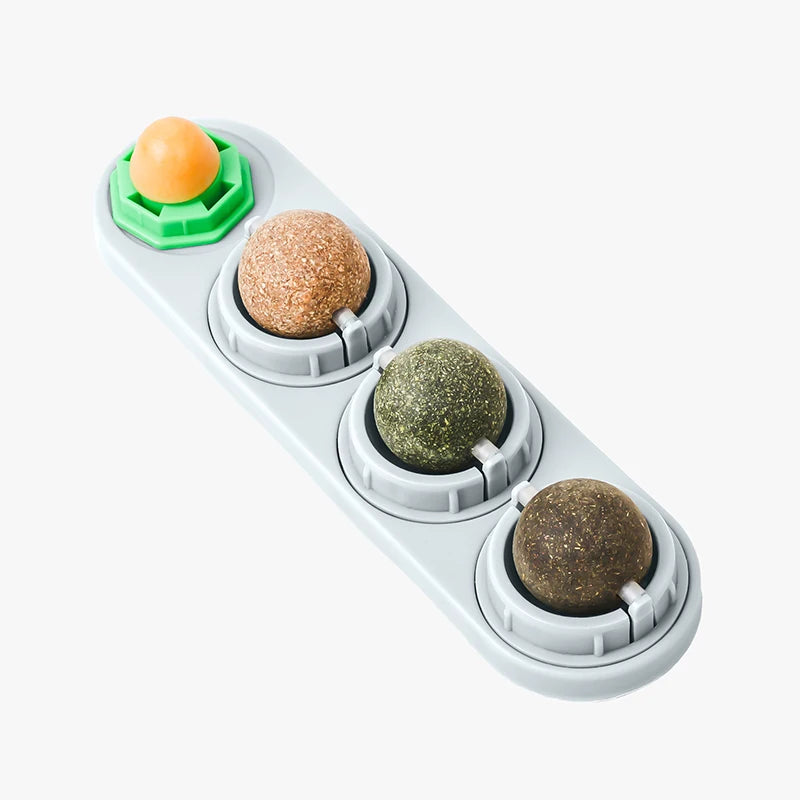 Cat Mint Ball Toy Licking and Rotating Cat Mint Cat Snacks lollipops Self Hi Cat Toy