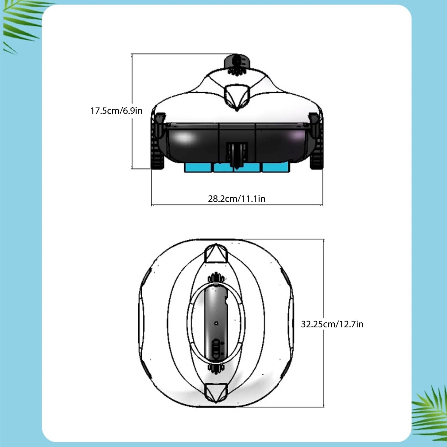 Full Automatic Robotic Pool Cleaner Self-Parking Cordless Pool Vacuum Cleaner Robot For Outdoor Cleaning Tools