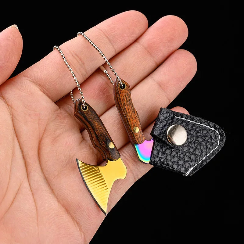 Creative Outdoor Camping Supplies Mini Multi-functional Keychain Kitchen Knife Pendant Gift Stainless Steel Folding Knife