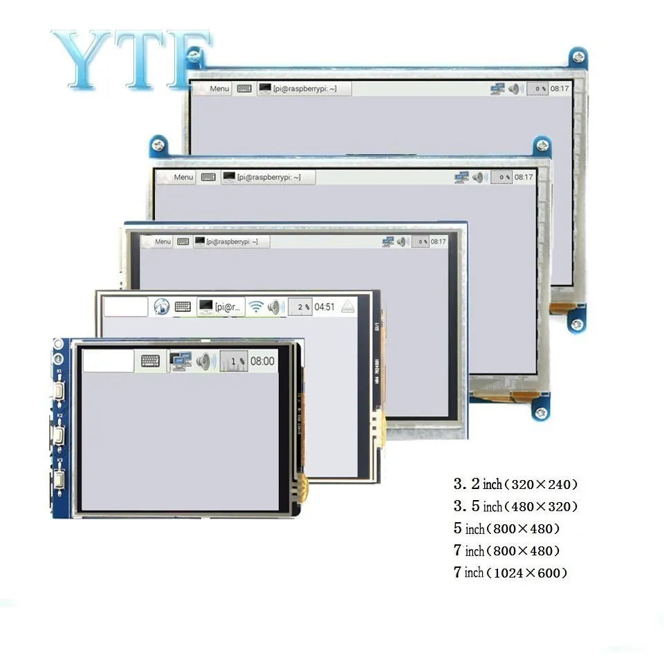 2.4/2.8/3.2/3.5/5/7/10.1 inch touch LCD Display Module Support for Raspberry Pi 3B+ 4 B
