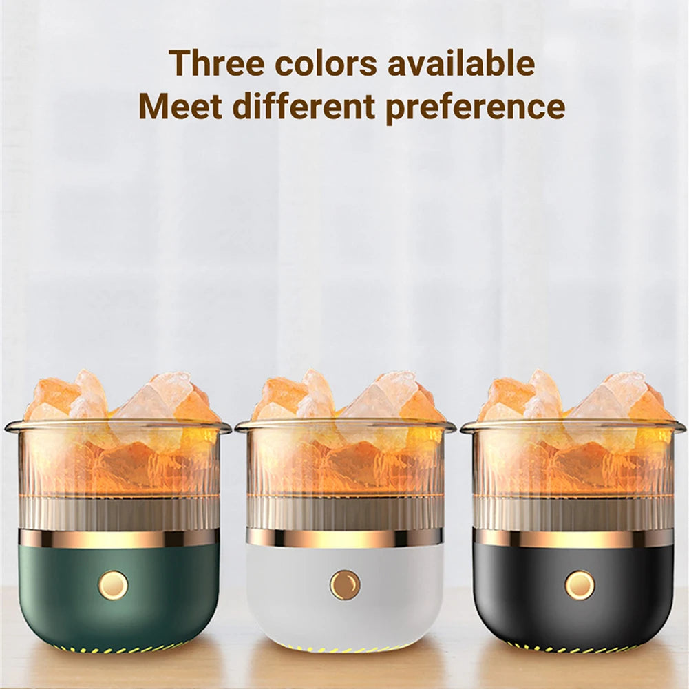 Himalaya Salt Crystal Ultrasonic Air Humidifier With LED Light Electric Essential Oil Diffuser Aromatherapy Aroma Diffuser