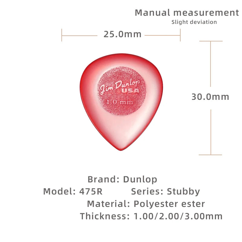 Dunlop Pick. Big Water series Anti-slip Picks. It is 1.0/2.0/3.0mm thick. Suitable for acoustic/electric guitar/bass.