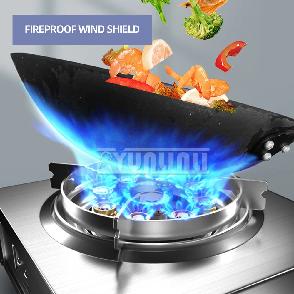 Stainless Steel Gas Cooker Kitchen Single Stove Desktop Cocinas De Gas Energy-saving Flameout Protection Kuchenka Gazowa