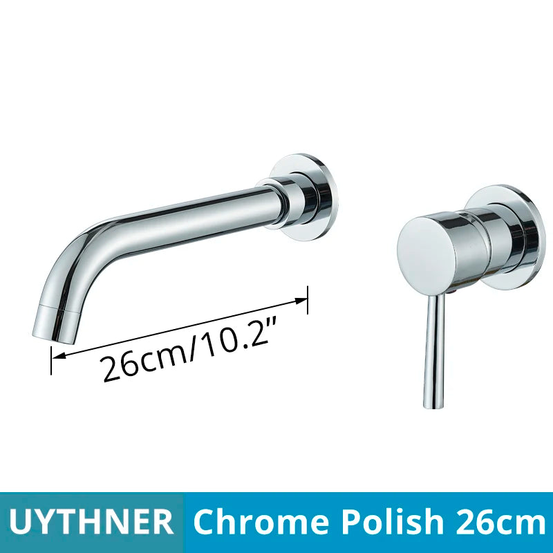 Brushed Gold/Black Basin Faucet Concealed Wall Mounted For Bathroom Faucets Bath Basin Sink Tap Bathtub Hot And Cold Water Mixer